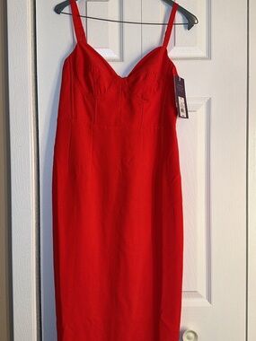 Target Red Spaghetti Strap Midi Dress
